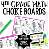 4th Grade Math Choice Boards - Google Slides Included for 