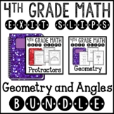 Math Exit Slips or Assessments Geometry and Angles Bundle 