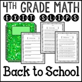 Back to School Exit Slips Assessments 3rd Grade to 4th Gra