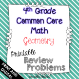 4th Grade Common Core Math Review or Homework Problems Geo