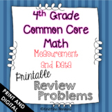 4th Grade Math Review or Homework Problems Measurement and
