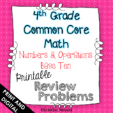 4th Grade Math Review or Homework Problems- Numbers and Op