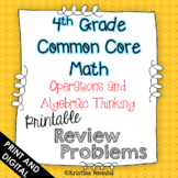 4th Grade Math Review or Homework Problems Operations and 