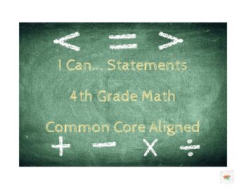 Preview of 4th Grade | Common Core Math |  I Can Statements
