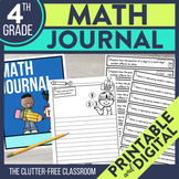Math Writing Prompts and Journal Cover for 4th Grade | Dig
