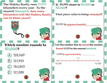 Rounding Whole Numbers: Math Lesson, Task Cards Work Mat Bundle | TpT