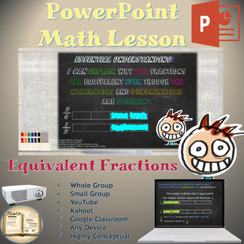 Preview of Equivalent Fractions (4.NF.1):  PowerPoint Math Lesson