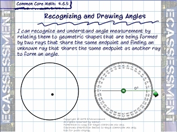 Preview of Recognizing and Drawing Angles (4.MD.5):  4th Grade Math CCS Lesson