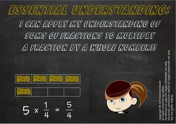 Preview of Multiplying Fractions by a Whole Number:  Math Lesson and Task Card Bundle