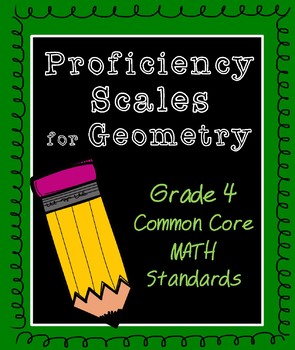 Preview of 4th Grade Common Core Standards-based Grading Scales in Math- Geometry Standards
