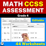 4th Grade Common Core Math Quick Checks | Standards-Based Assessment Worksheets