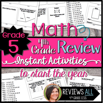 Preview of 5th Grade Math Spiral Review of 4th Grade Common Core Skills