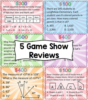 4th Grade Common Core Math Test Prep Game Shows - PowerPoint Bundle