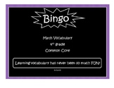 4th Grade Common Core Math Vocabulary Words Bingo