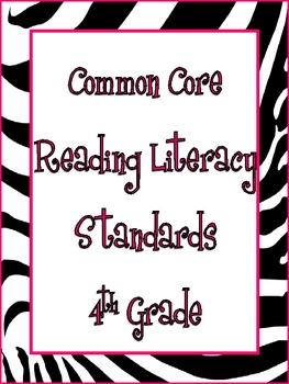 4th Grade Common Core Math and Reading Posters: Zebra Theme by soulsisters