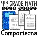 Comparisons Math Exit Slips or Assessments 4th Grade Common Core
