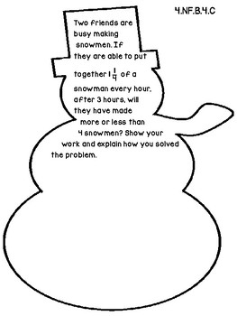 Preview of 4th Grade Common Core Open Ended Winter Assessment Task (Multiplying Fractions)