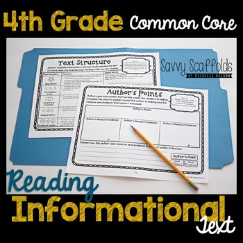 Preview of 4th Grade Reading Informational Text Graphic Organizers for Common Core