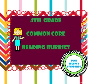 Preview of 4th Grade Common Core Reading Standards Rubrics