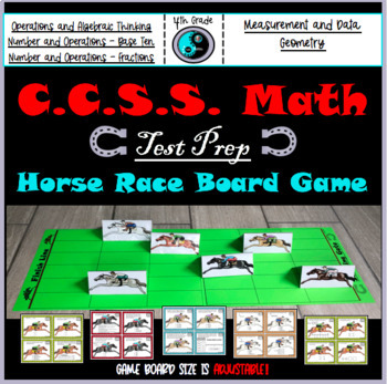 Preview of DISTANCE LEARNING 4th Grade Common Core Math Test Prep Horse Race Game