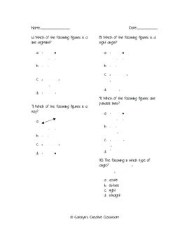 4th Grade Common Core Unit 5 Math Test: Geometry | TpT