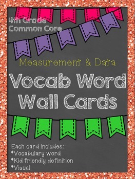 Preview of *UPDATED* 4th Grade Common Core Vocabulary Word Wall: Measurement and Data