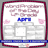 Word Problems 4th Grade, April, Spiral Review, Distance Learning