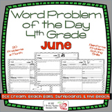 Word Problems 4th Grade, June, Spiral Review, Distance Learning
