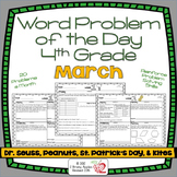 Word Problems 4th Grade, March, Spiral Review, Distance Learning