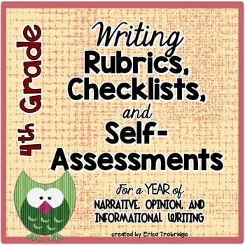 Preview of 4th Grade Common Core CCSS Writing Rubrics & Checklists for the ENTIRE YEAR!