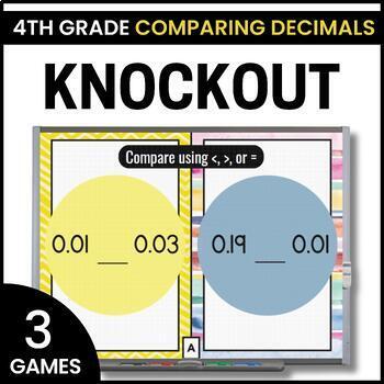Preview of 4th Grade Comparing Decimals Games - Comparing Decimals to Tenths & Hundredths