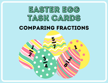 Preview of 4th Grade Comparing Fractions Easter Egg Task Cards