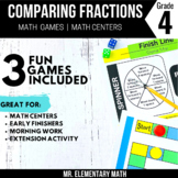 4th Grade Comparing Fractions Games and Centers