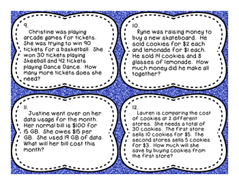 4th Grade Computation Word Problem Task Card 24 Sets {Growing} Bundle