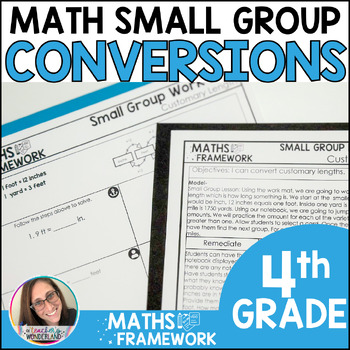 Preview of 4th Grade Conversion Customary Small Groups Plans & Work Mats - RTI Intervention