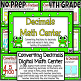 4th Grade Converting Decimals Digital Math Center - Distan