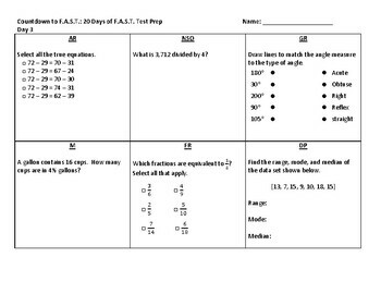 fast math practice sheets