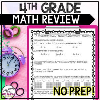 Preview of 4th Grade End of Year Math Review