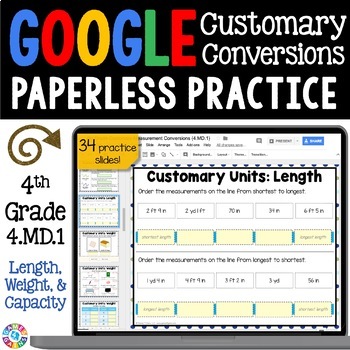 Preview of Convert Customary Units Measurement Conversions Worksheets 4th Grade Activities
