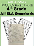 4th Grade Cut & Paste CCSS Labels - ELA Growing Bundle