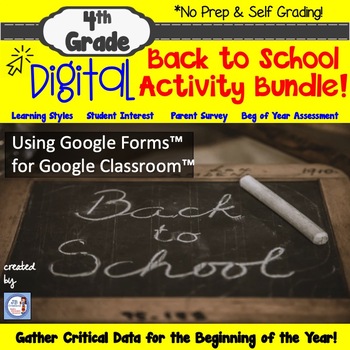 Preview of 4th Grade DIGITAL Back to School Bundle using Google Forms