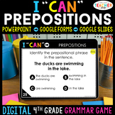 4th Grade DIGITAL Grammar Game | Prepositions & Prepositio