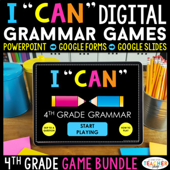 Preview of 4th Grade DIGITAL Grammar Games BUNDLE - Literacy Centers & Test Prep Review