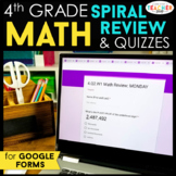 4th Grade DIGITAL Math Spiral Review | Google Classroom Ho