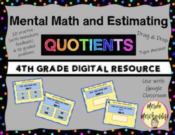 Preview of 4th Grade DIGITAL Mental Math and Estimating Quotients - Google Classroom