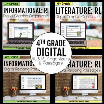 Preview of 4th Grade DIGITAL RL and RI Bundle with Google Slides