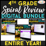 4th Grade DIGITAL Spiral Review & Quiz BUNDLE | Google Classroom