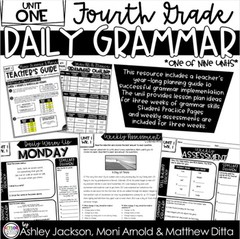 Preview of 4th Grade Daily Grammar Unit 1