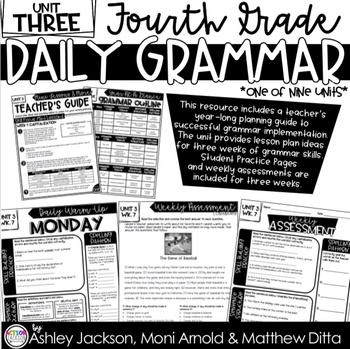 Preview of 4th Grade Daily Grammar Unit 3