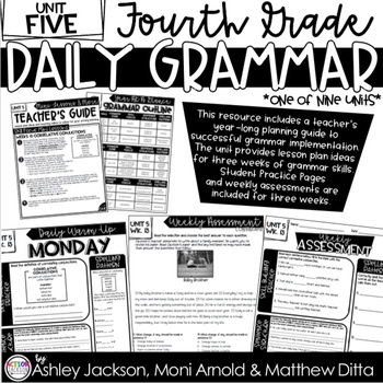 Preview of 4th Grade Daily Grammar Unit 5